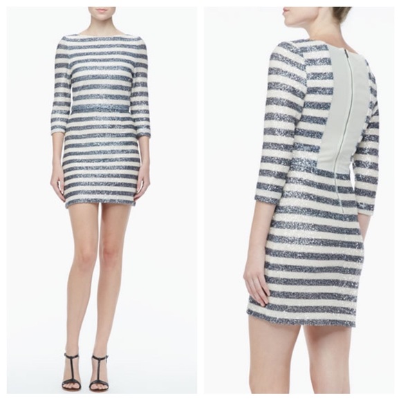 Alice + Olivia Dresses & Skirts - NWT Alice + Olivia Pammy Sequin Striped Dress